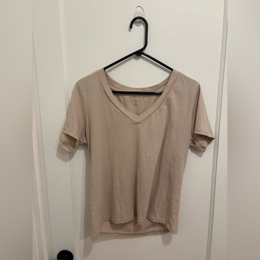 Z Supply V-Neck Short Sleeve Top, Small